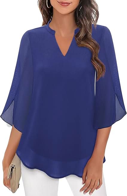 Arielle | Women’s V-Neck Flutter Sleeve Relaxed Blouse