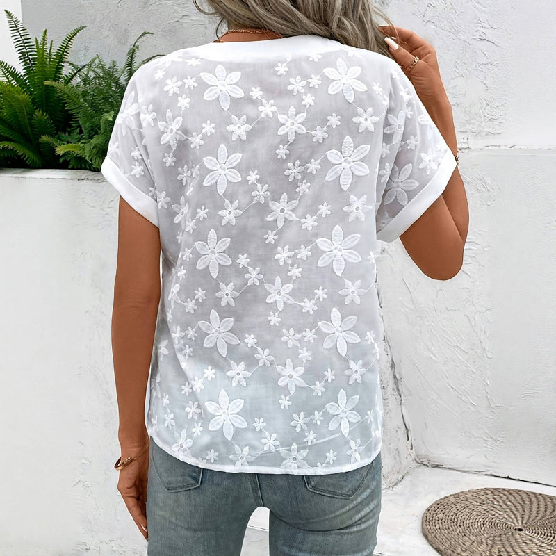 Elvoria | Women’s Light Floral Summer Top