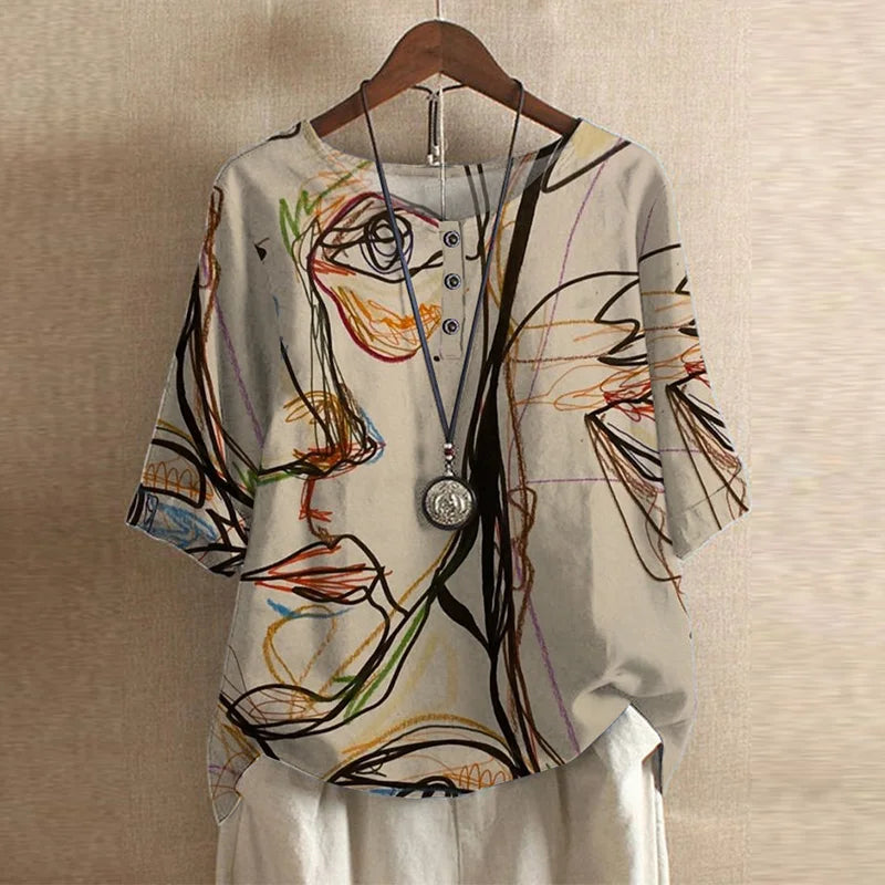 Rowan | Relaxed Floral Print Summer Blouse