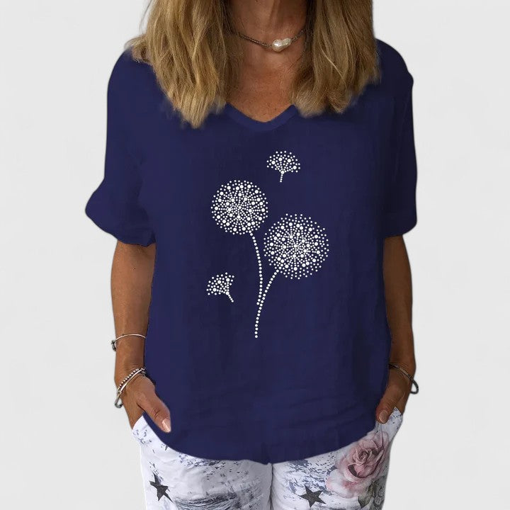Elira | Women’s Dandelion Graphic Relaxed T-Shirt