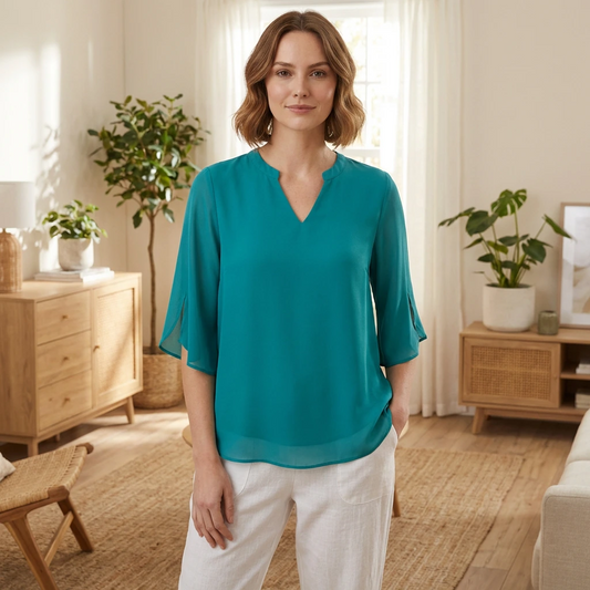 Seravyn | Women’s Relaxed V-Neck Summer Top