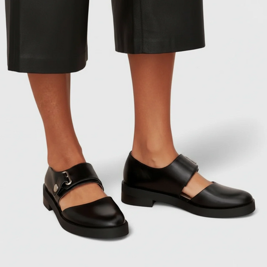 Women’s Mary Jane Flats – Buckle Strap Low Heel Shoes
