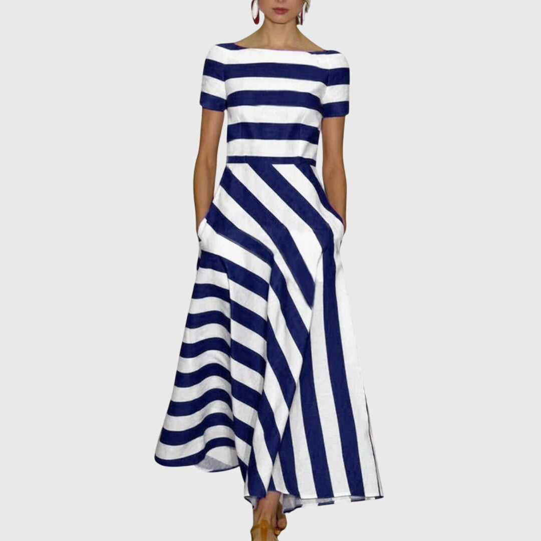 Elowen | Women’s Striped Casual Midi Dress