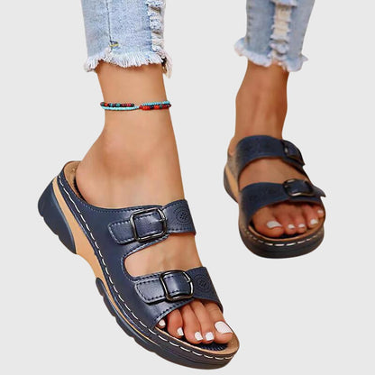 Elena | Supportive Orthopedic Slide Sandals with Buckle Straps