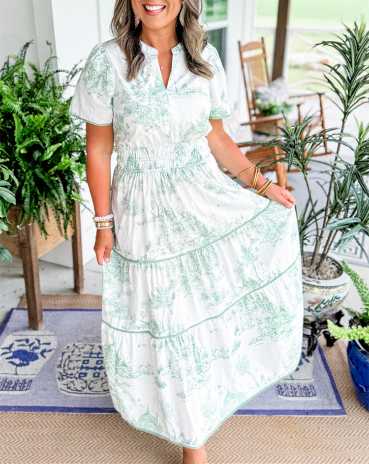 Serelune | Women’s Printed Tiered Maxi Dress