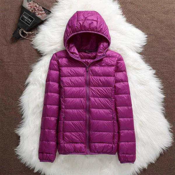 Women’s Quilted Jacket – Zip-Front Long Sleeve Outerwear