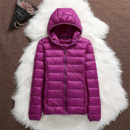 Women’s Quilted Jacket – Zip-Front Long Sleeve Outerwear
