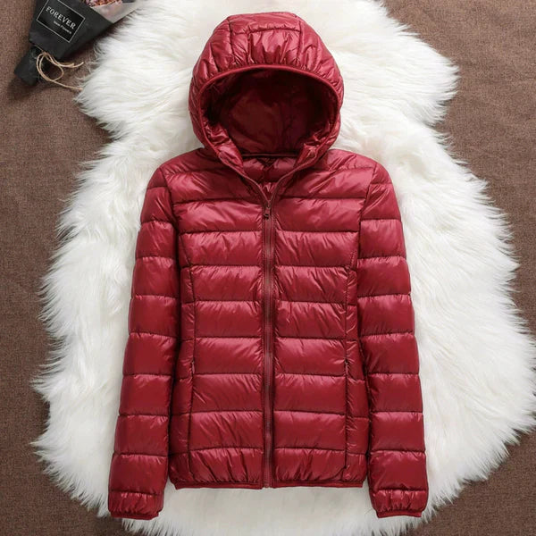 Women’s Quilted Jacket – Zip-Front Long Sleeve Outerwear