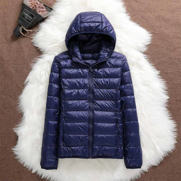 Women’s Quilted Jacket – Zip-Front Long Sleeve Outerwear