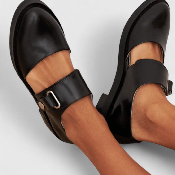 Women’s Mary Jane Flats – Buckle Strap Low Heel Shoes