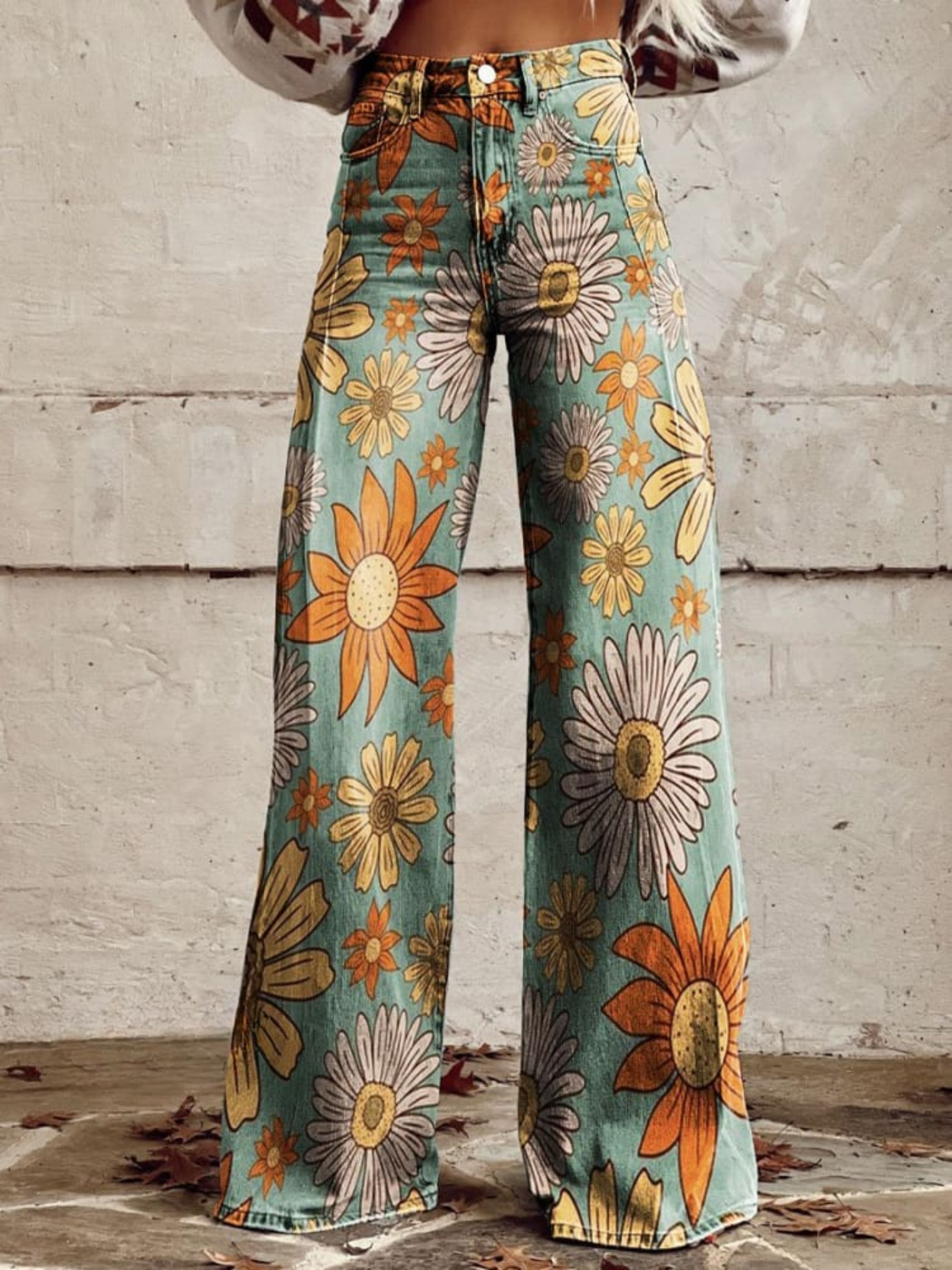 Elanor | Women’s Floral Wide Leg Jeans