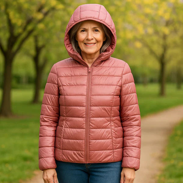 Women’s Quilted Jacket – Zip-Front Long Sleeve Outerwear