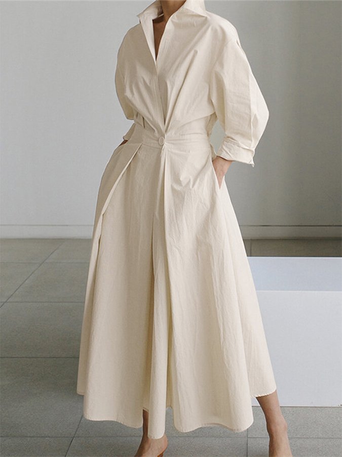 Sofia | Women’s Tailored Wrap Shirt Maxi Dress