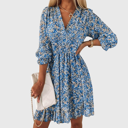 Sofia | V Neck Smocked Mini Dress