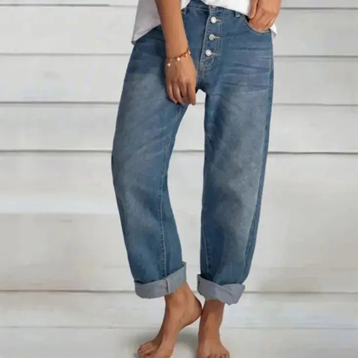 Solenne | Women’s High Waist Wide Leg Jeans