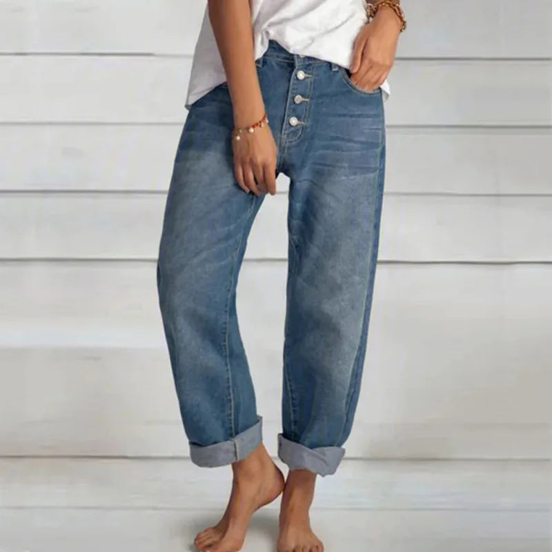 Solenne | Women’s High Waist Wide Leg Jeans