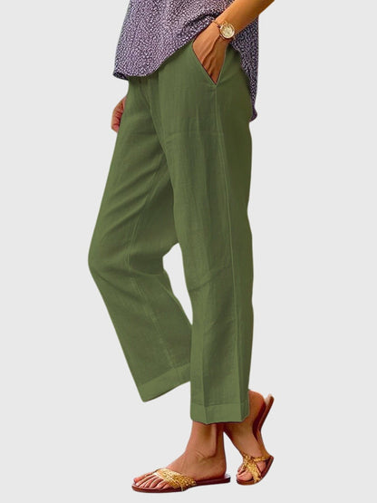 Women’s Straight Leg Pants – Relaxed Fit Ankle Sumemer Trousers