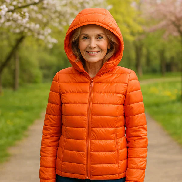 Women’s Quilted Jacket – Zip-Front Long Sleeve Outerwear