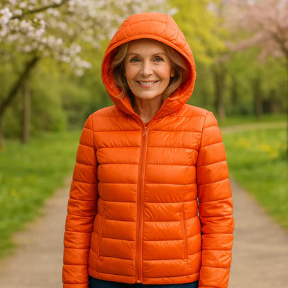 Women’s Quilted Jacket – Zip-Front Long Sleeve Outerwear