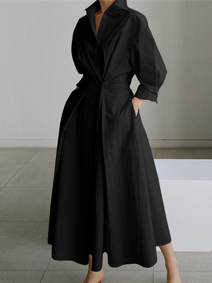 Sofia | Women’s Tailored Wrap Shirt Maxi Dress