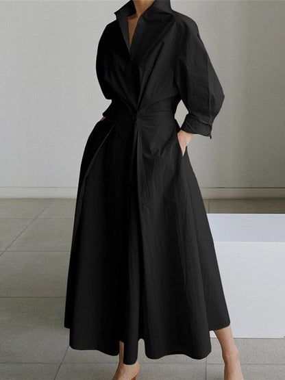 Sofia | Women’s Tailored Wrap Shirt Maxi Dress
