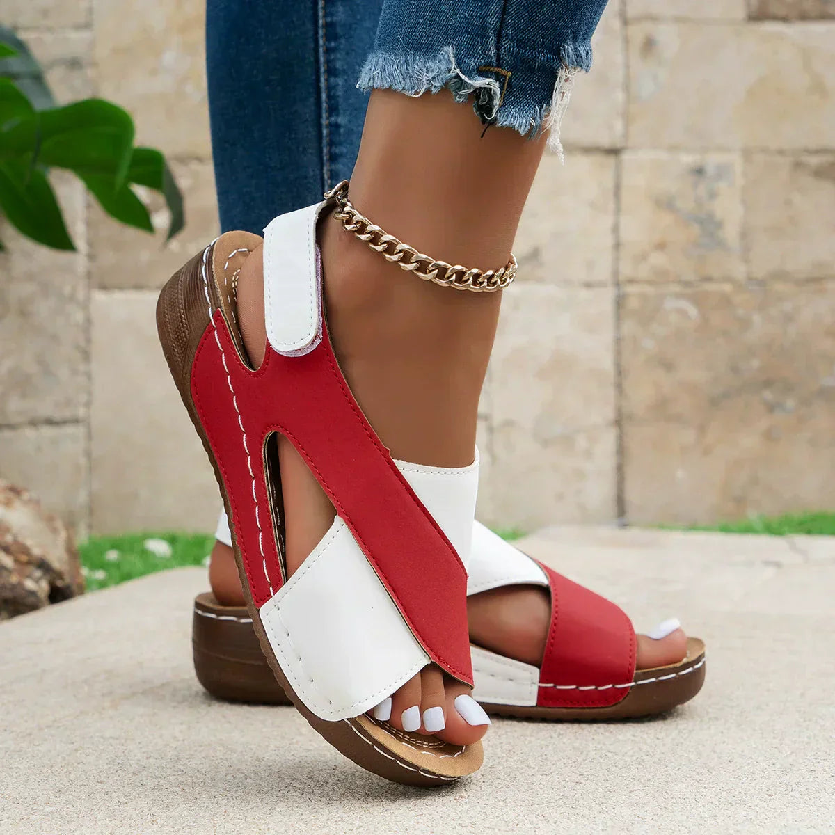 Women’s Platform Sandals – Slip-On Open Toe Shoes