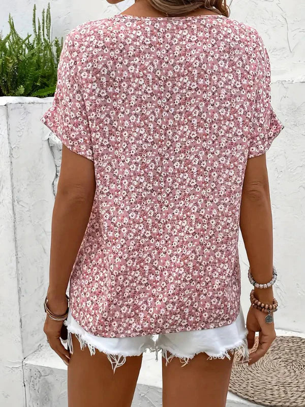 Floral Button Blouse – Casual Summer Top for Women