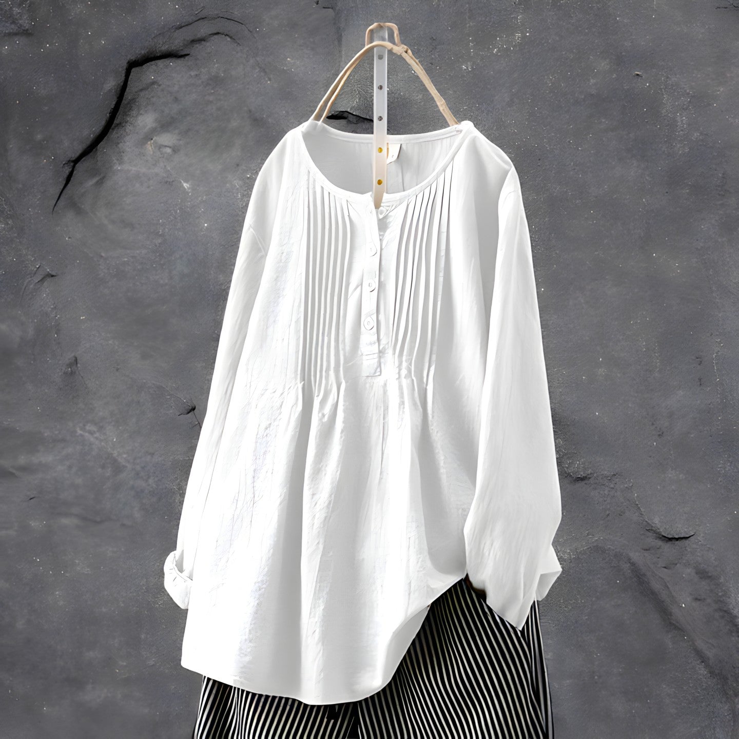 Marcelline | Women’s Pleated Button Front Relaxed Blouse