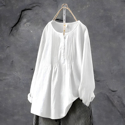 Marcelline | Women’s Pleated Button Front Relaxed Blouse