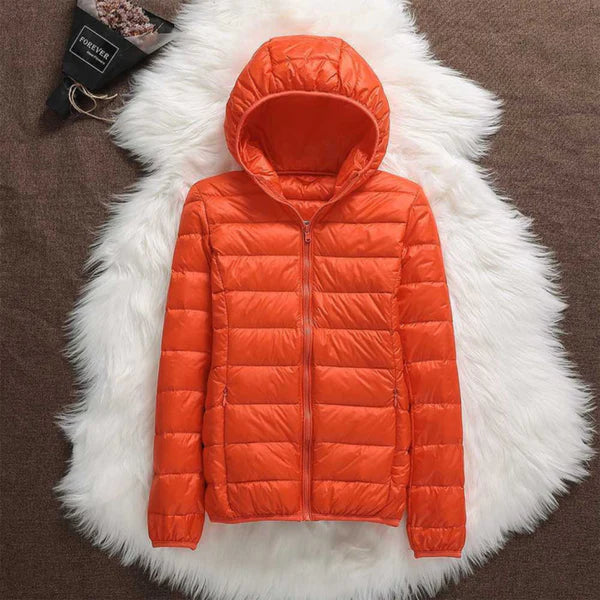 Women’s Quilted Jacket – Zip-Front Long Sleeve Outerwear