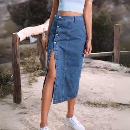 Serelune | Women’s Button Front Midi Skirt