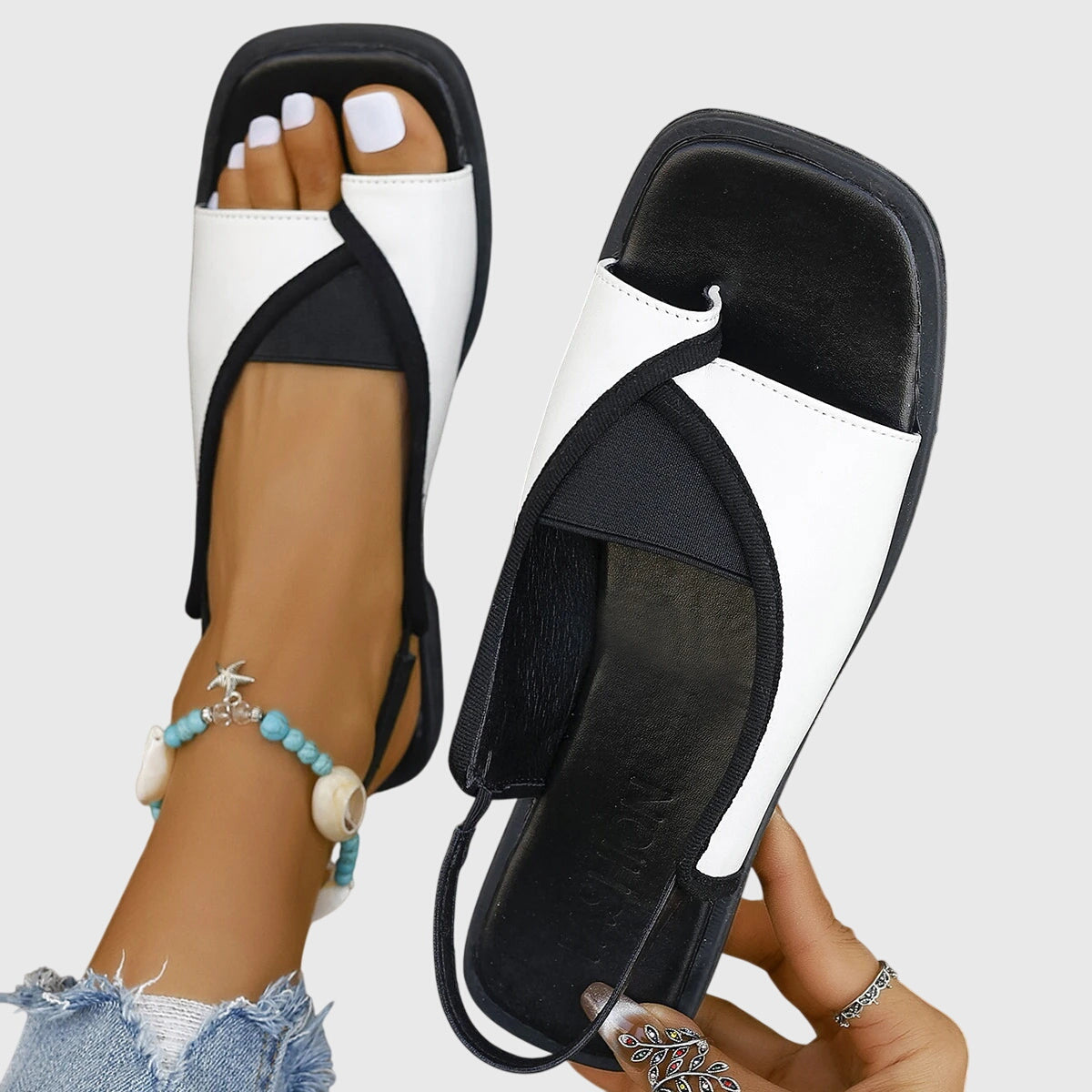 Women’s Orthopedic Slingback Sandals with Elastic Panel