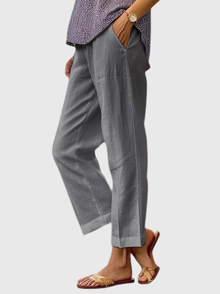 Women’s Straight Leg Pants – Relaxed Fit Ankle Sumemer Trousers