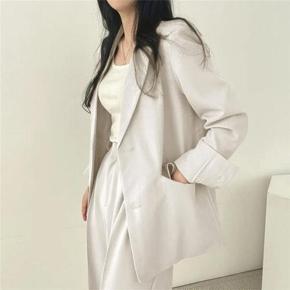 Women’s Elegant Evening Set – Tailored Blazer and Wide Leg Pants