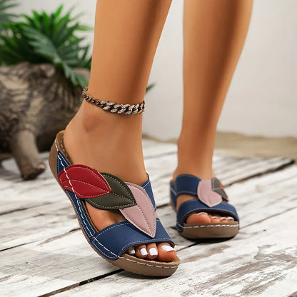 Pavelyra | Women’s Orthopedic Slides with Leaf Detail