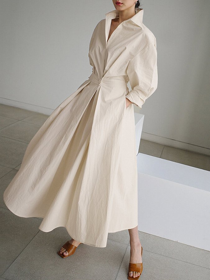 Sofia | Women’s Tailored Wrap Shirt Maxi Dress