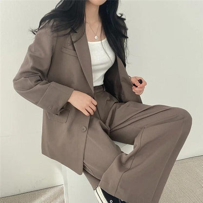 Women’s Elegant Evening Set – Tailored Blazer and Wide Leg Pants