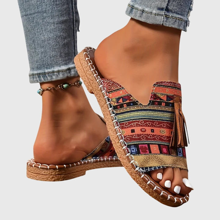 Orthopedic Tassel Slide Sandals