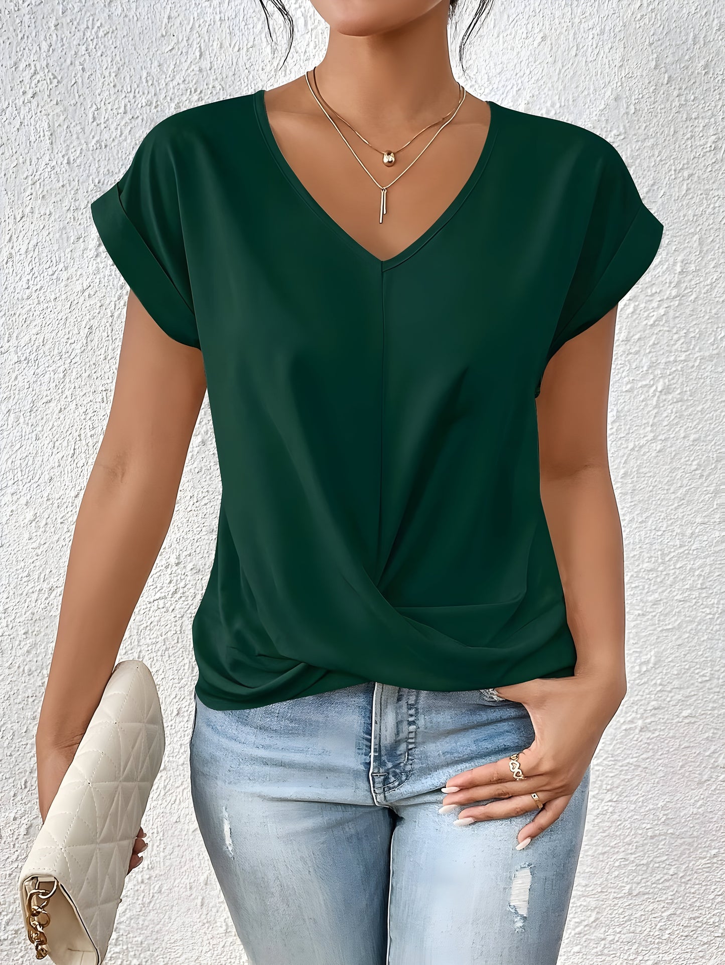 Luna | Women’s V-Neck Wrap Front Summer Top