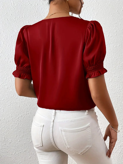 Ari | Women’s Puff Sleeve Button Blouse