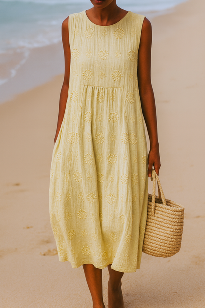 Calithea | Women’s Sleeveless Textured Midi Dress