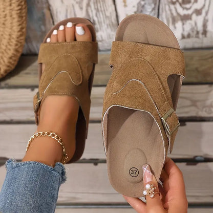 Casey | Supportive Summer Slide Sandals with Buckle Strap