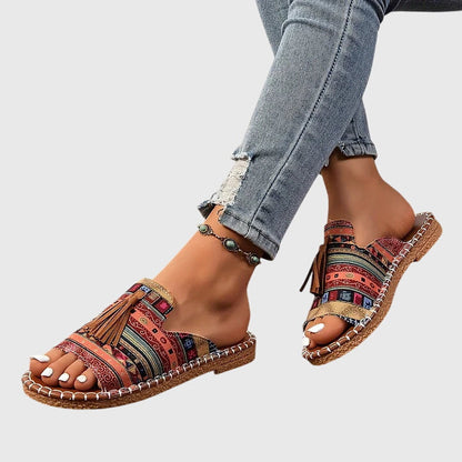 Orthopedic Tassel Slide Sandals