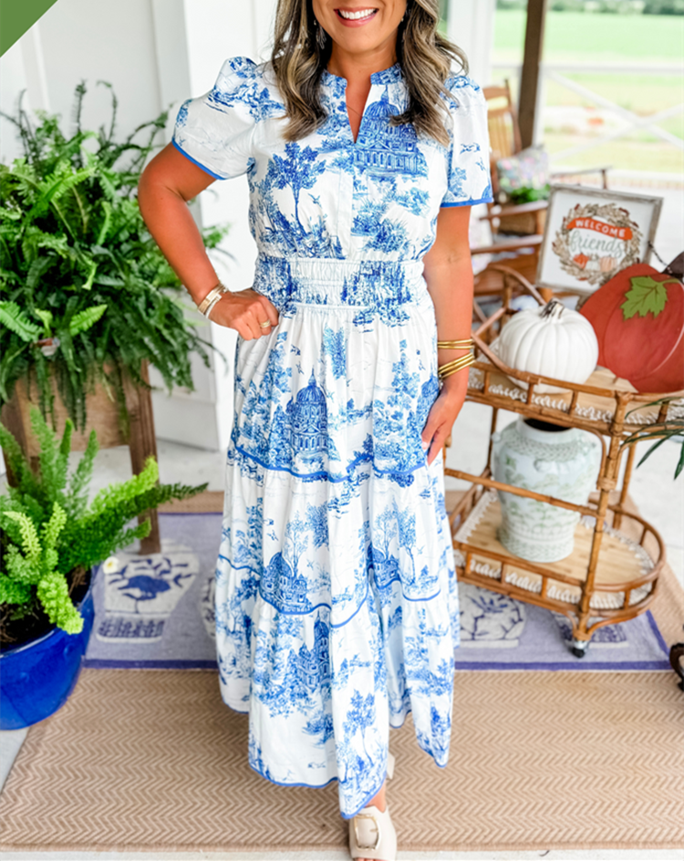 Serelune | Women’s Printed Tiered Maxi Dress