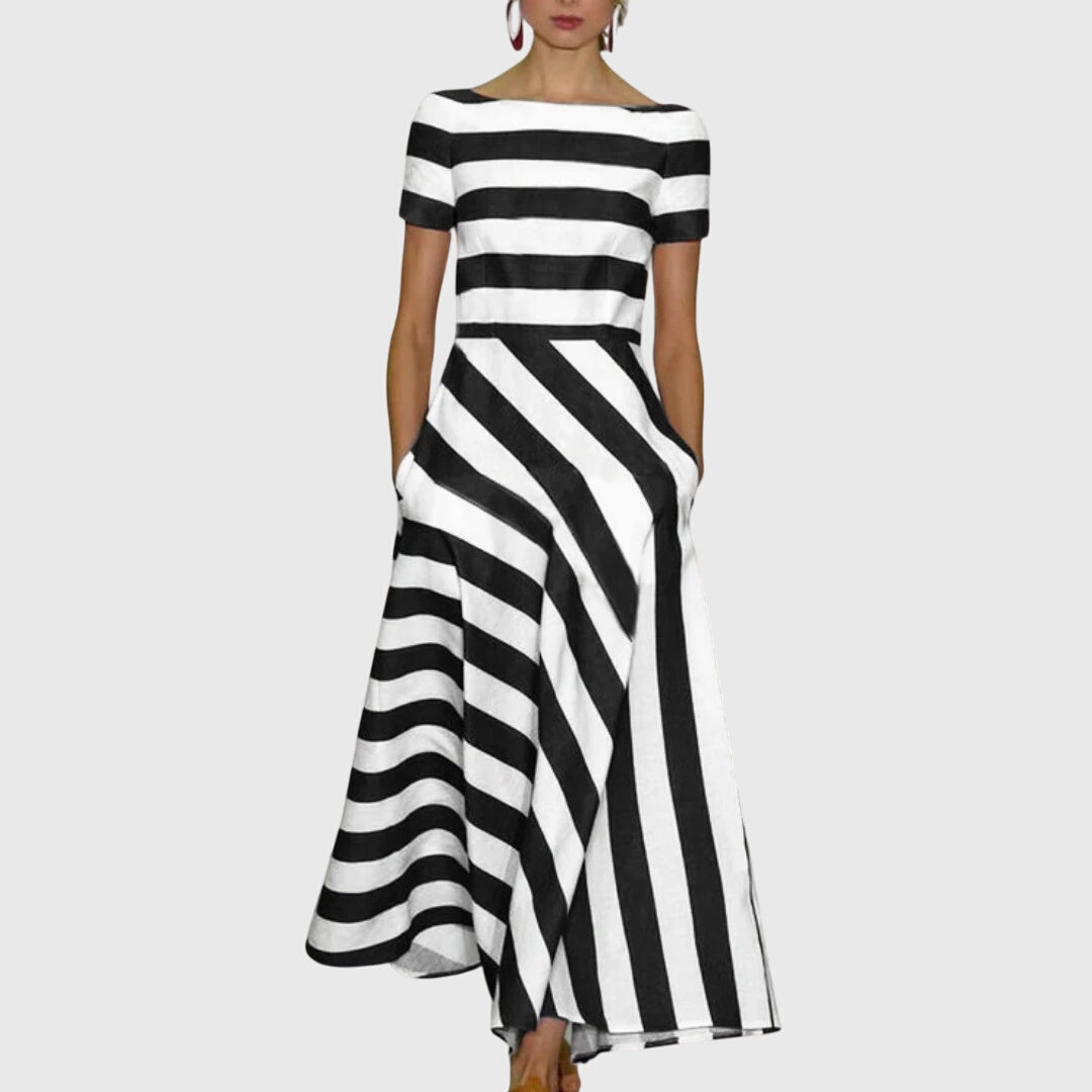 Elowen | Women’s Striped Casual Midi Dress