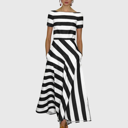 Elowen | Women’s Striped Casual Midi Dress