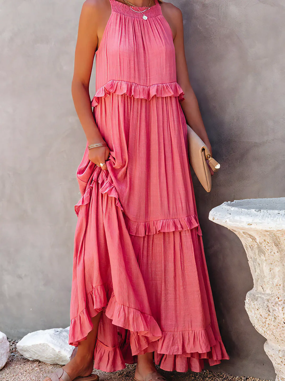 Elarisse | Women’s Sleeveless Tiered Maxi Dress