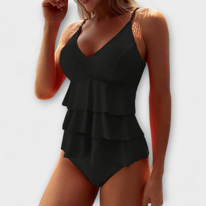 Caliryn | Women’s Ruffled V-Neck Tankini Swimsuit