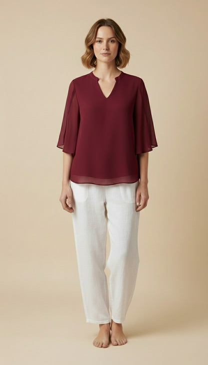 Seravyn | Women’s Relaxed V-Neck Summer Top