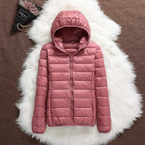 Women’s Quilted Jacket – Zip-Front Long Sleeve Outerwear